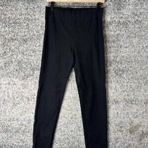 Joseph Leggings Pants Womens 40 Black Smoking Gabardine Stretch Side Stripe